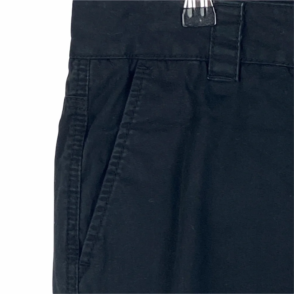 Ann Taylor Loft Wide Leg Casual Pants Women's 10 Black Button Flap Mid‎ Rise